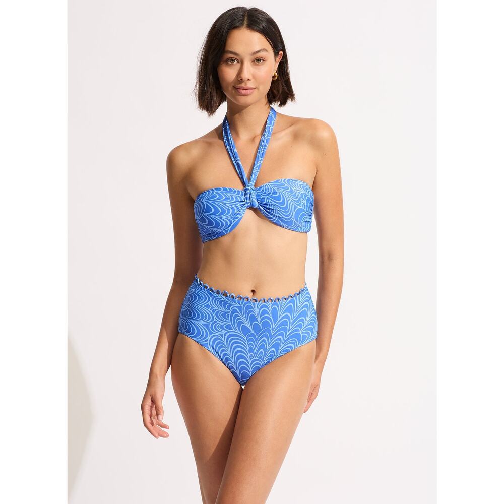Seafolly Seychelles Sash Tie Bandeau AZURE NWT SIZE 6 8 10
